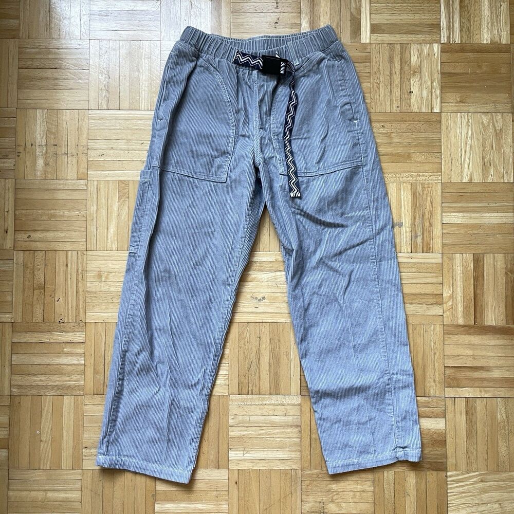 Nice As Heck Corduroy Pants Men Size Small Belted Grey Cargo USA Made